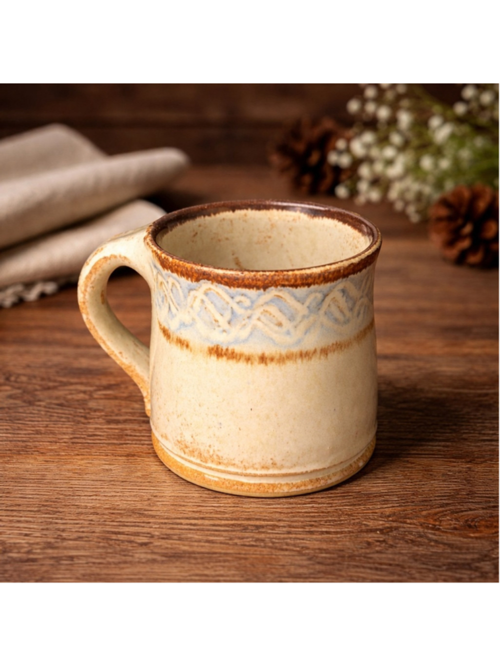 Luling Icehouse Pottery Mug | Hand Thrown Texas Studio Art Stoneware Signed BOB